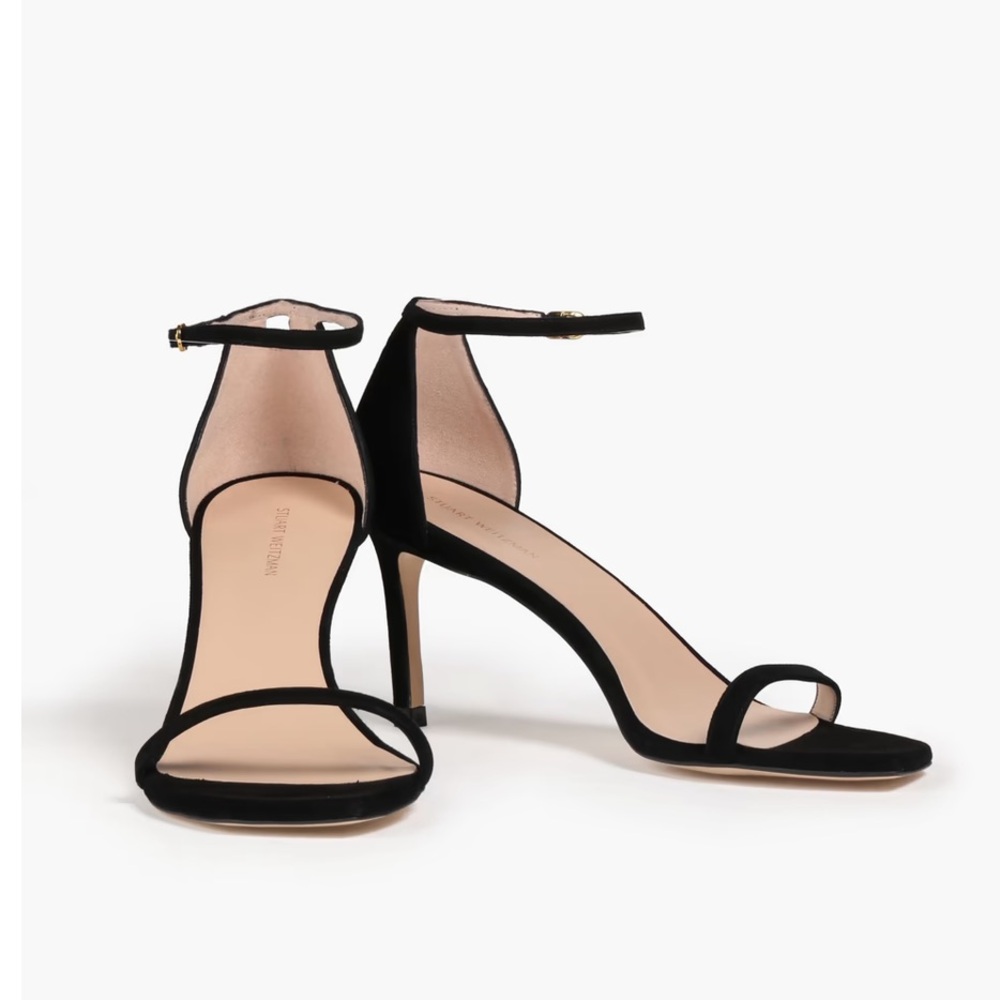 Stuart Weitzman Black Ankle Strap Heels